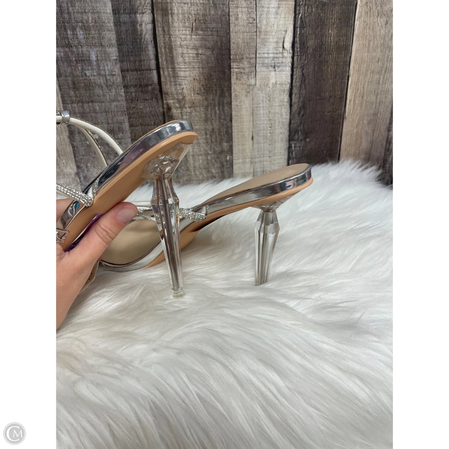 Shoes Heels Stiletto By Cmf In Silver, Size: 12