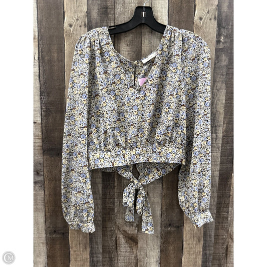 Top Long Sleeve By Lush In Floral Print, Size: L