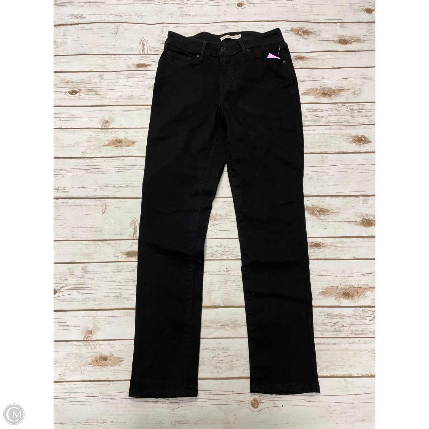 Jeans Skinny By Levis In Black Denim, Size: 8