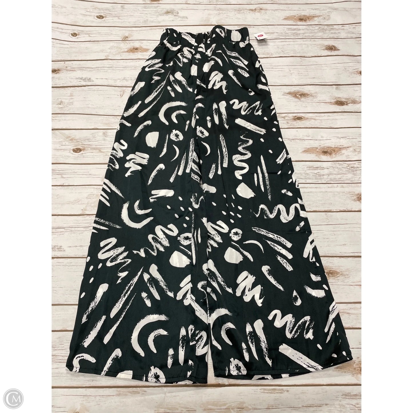 Pants Wide Leg By Elan In Black & White, Size: S