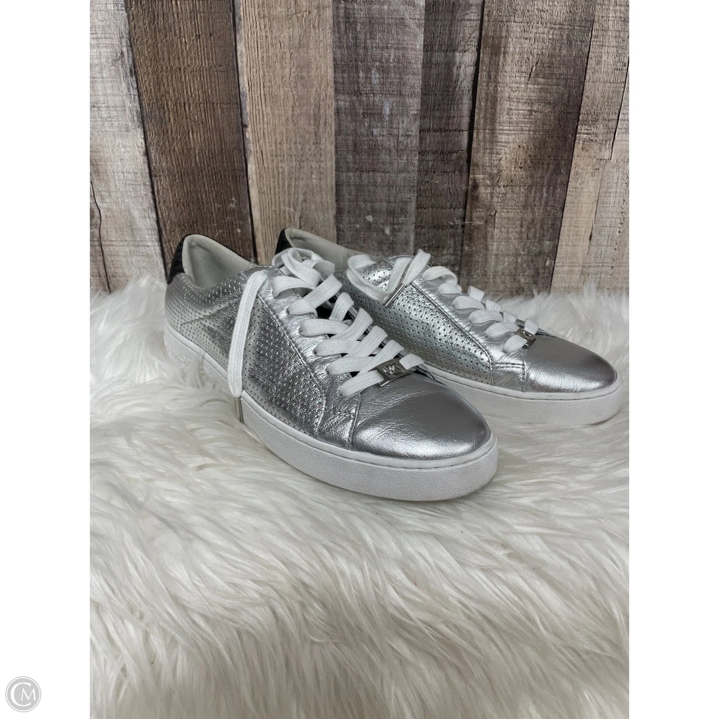 Shoes Designer By Michael Kors In Silver, Size: 9.5