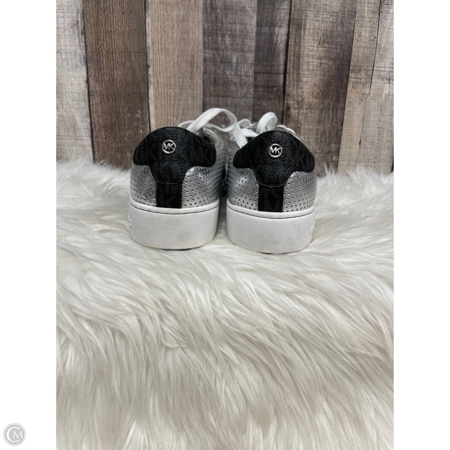 Shoes Designer By Michael Kors In Silver, Size: 9.5