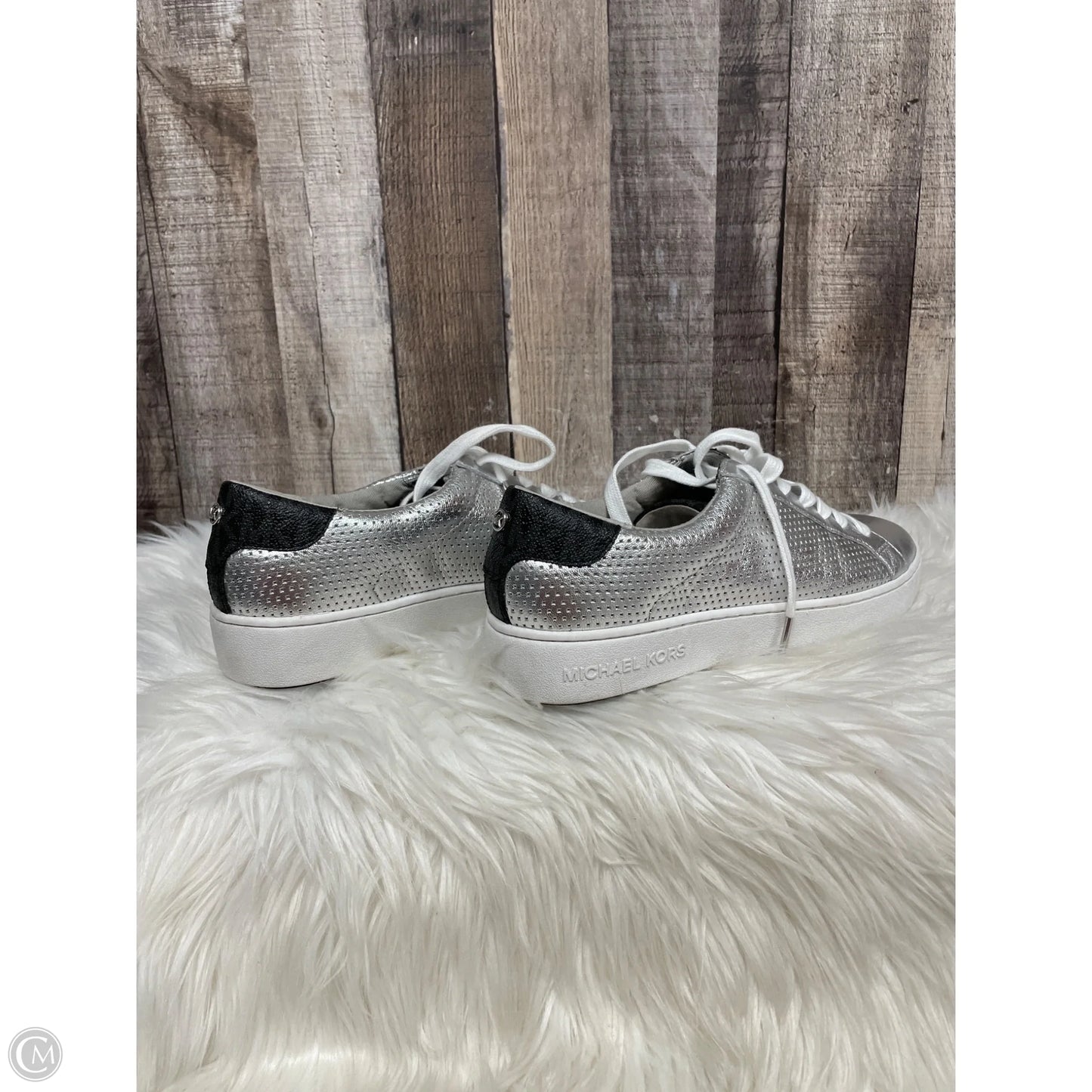 Shoes Designer By Michael Kors In Silver, Size: 9.5