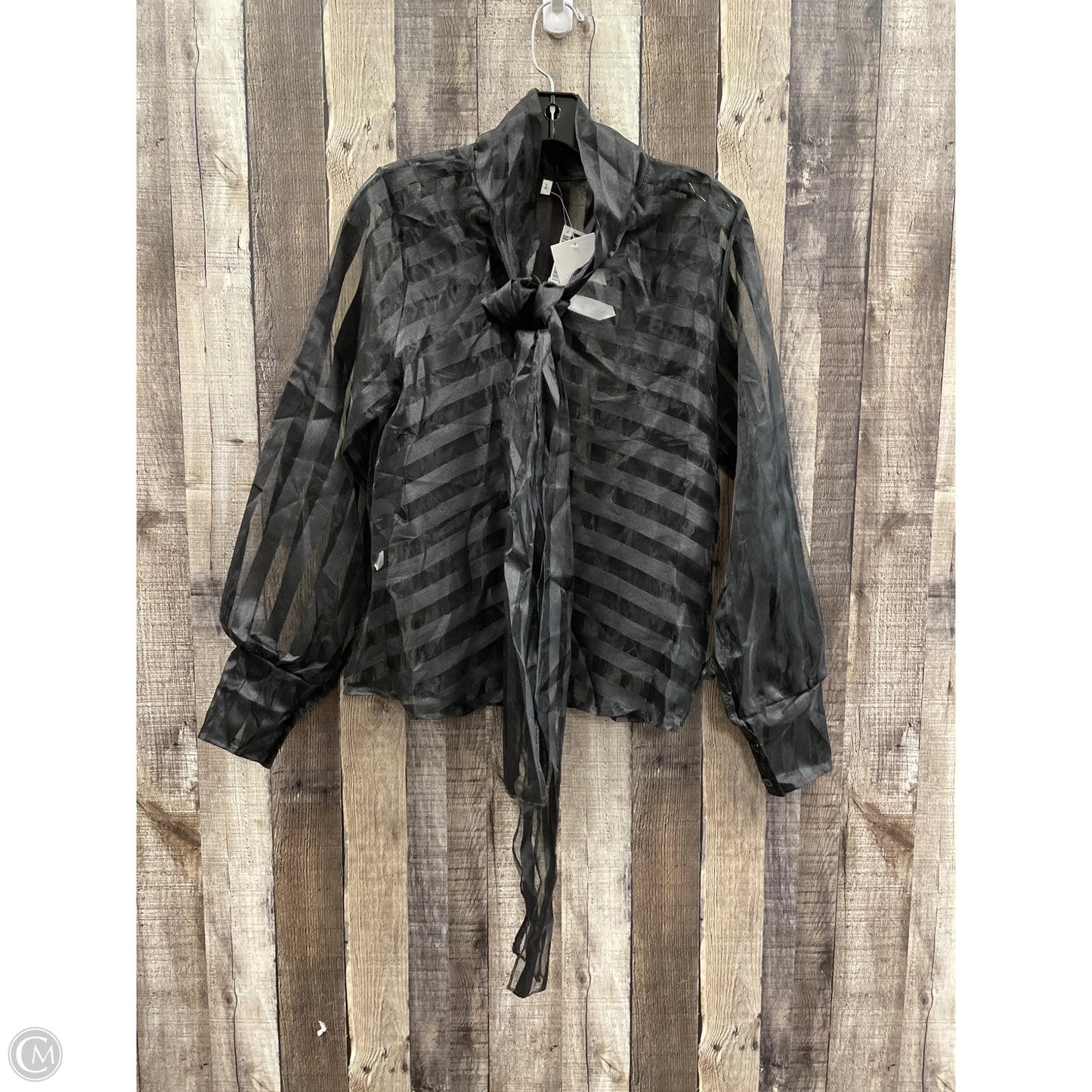 Top Long Sleeve By Cme In Black, Size: L