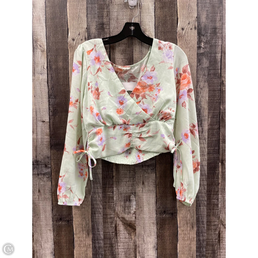 Top Long Sleeve By Meraki In Floral Print, Size: L