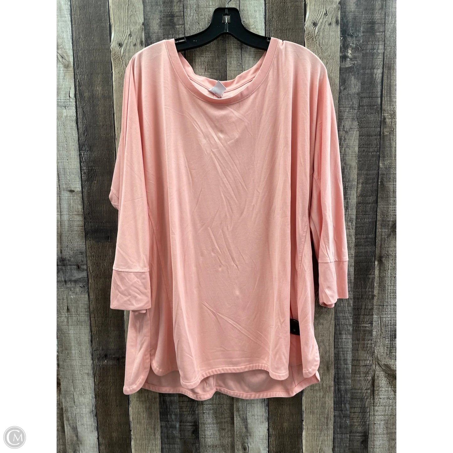 Top 3/4 Sleeve By Chicos In Peach, Size: Xxl