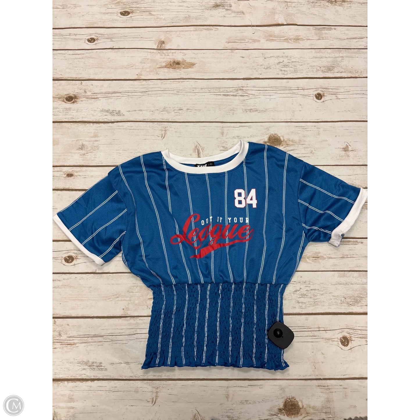 Top Short Sleeve By Cme In Blue, Size: M