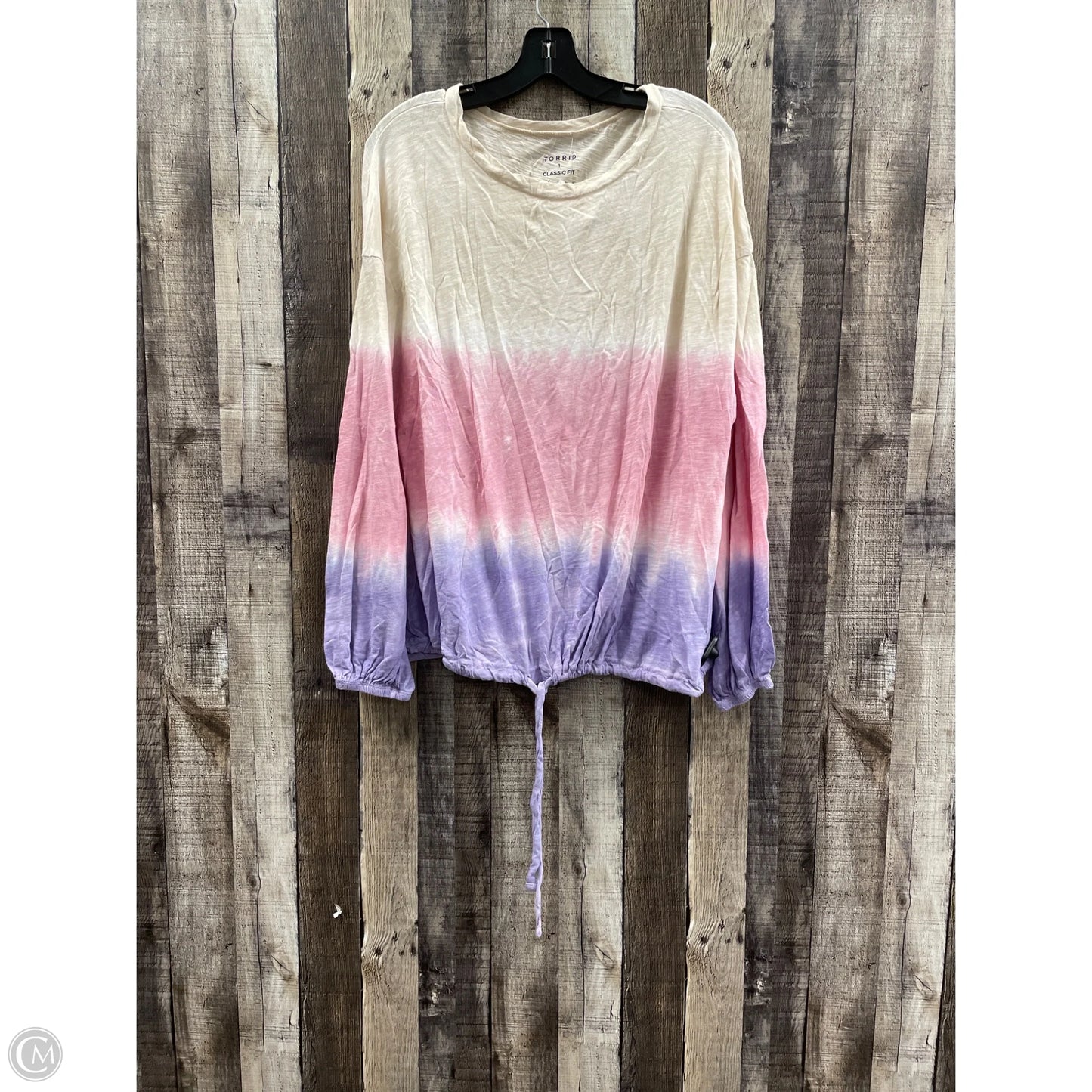 Top Long Sleeve By Torrid In Tie Dye Print, Size: 1x