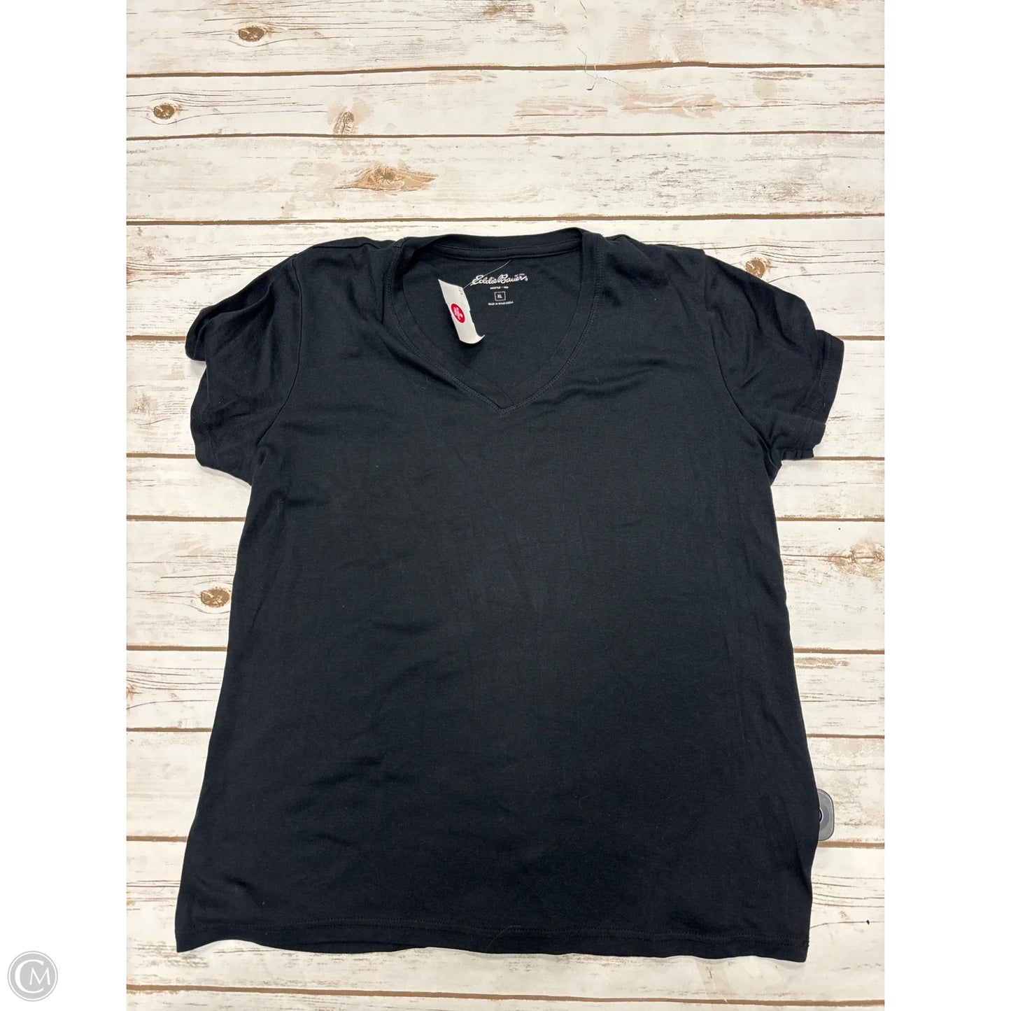 Top Short Sleeve By Eddie Bauer In Black, Size: Xl