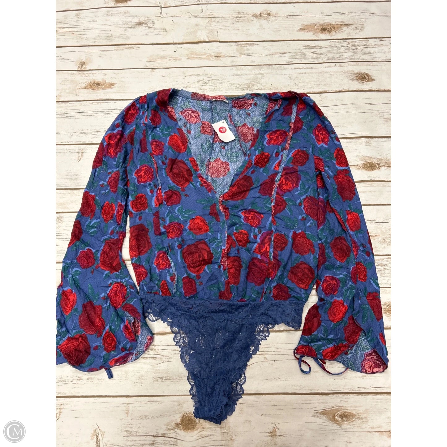 Bodysuit By Free People In Blue & Red, Size: S