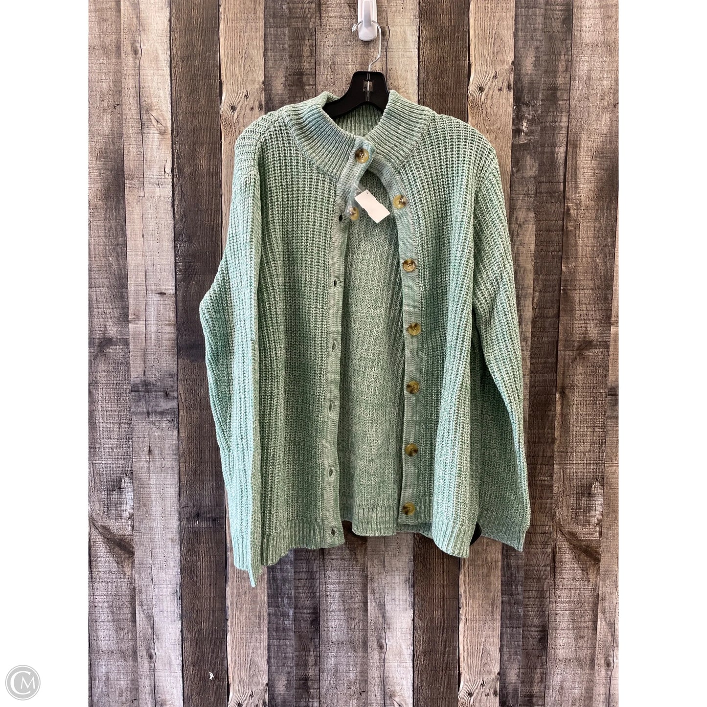Sweater Cardigan By Blair In Green, Size: Xl