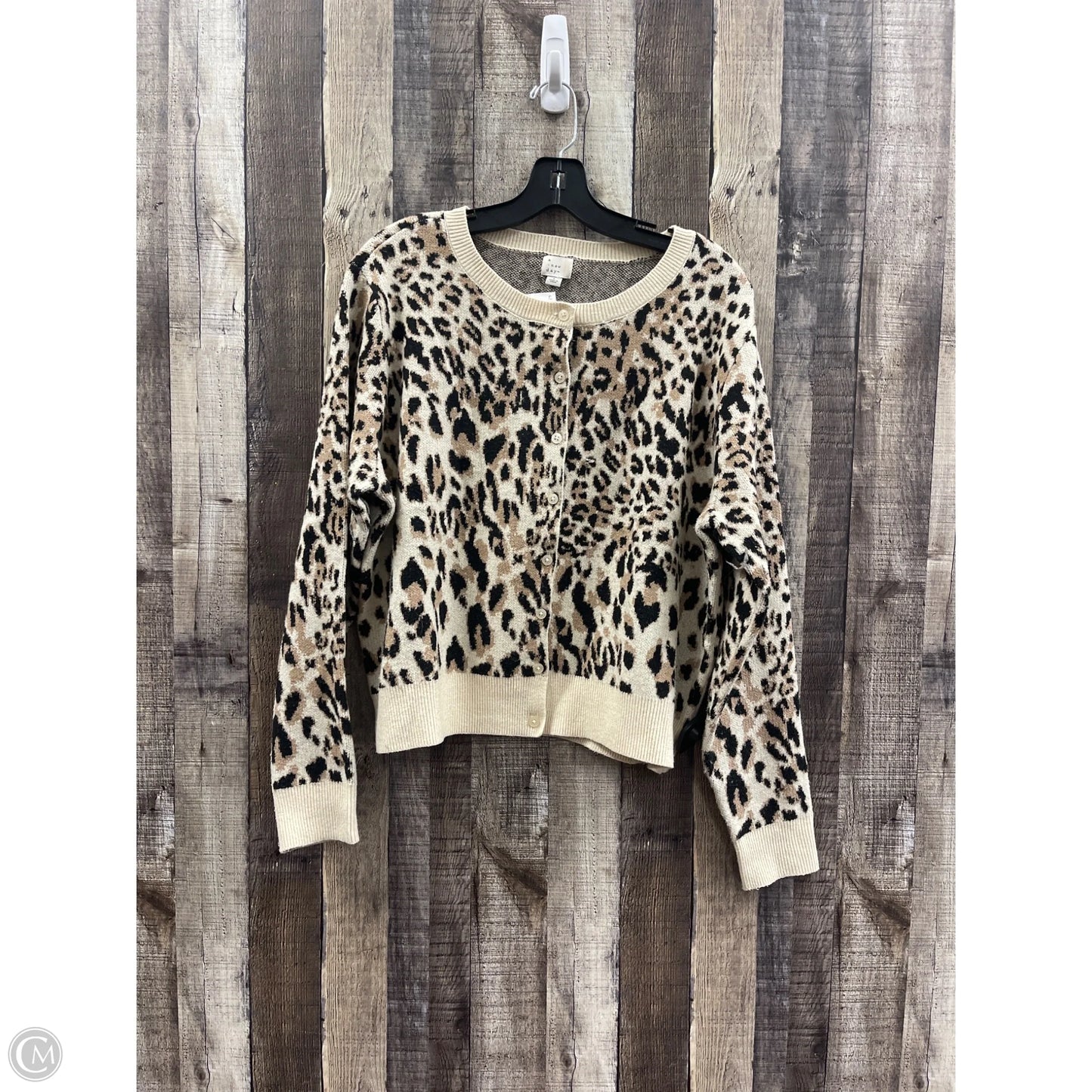 Sweater Cardigan By A New Day In Animal Print, Size: L