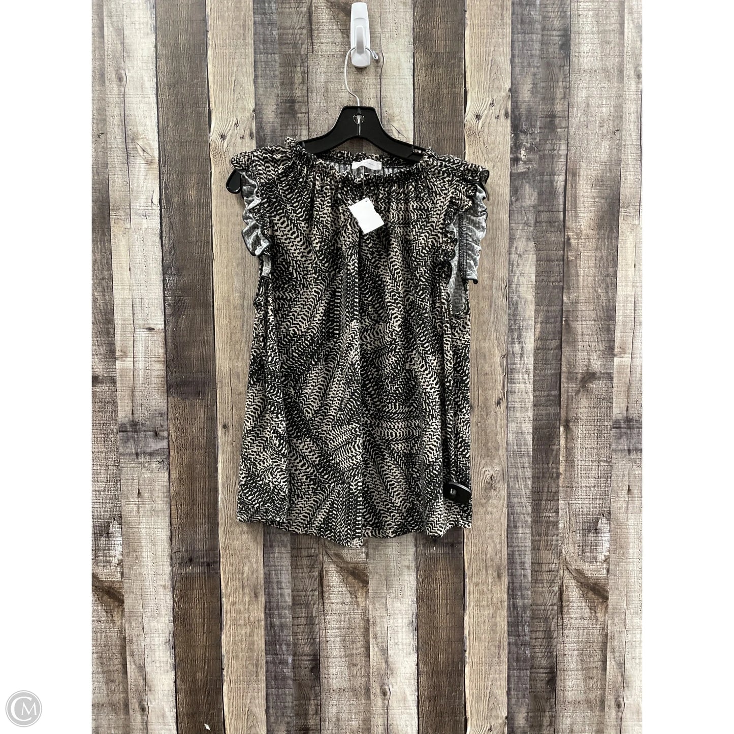 Top Sleeveless By Ces Femme In Black & Cream, Size: M