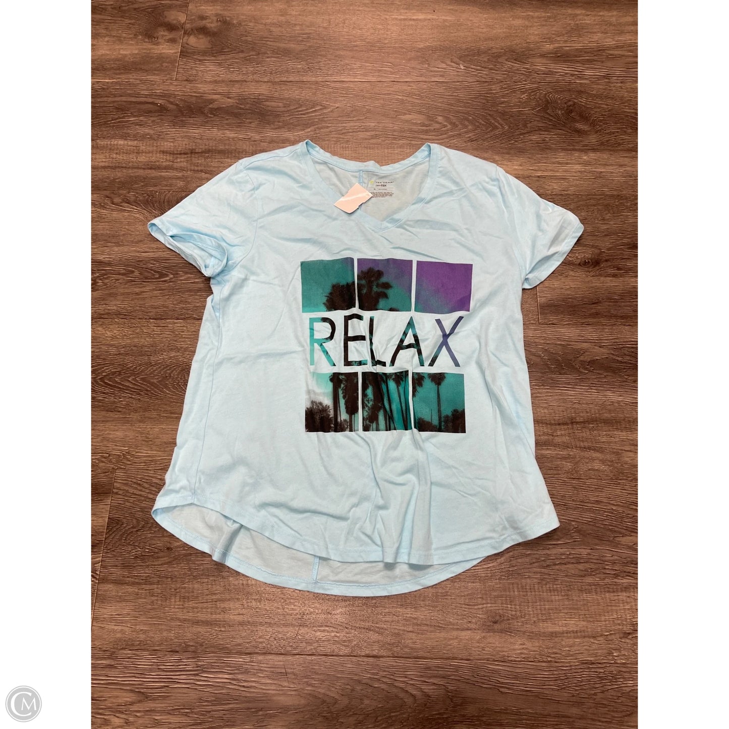 Athletic Top Short Sleeve By Tek Gear In Blue, Size: Xl