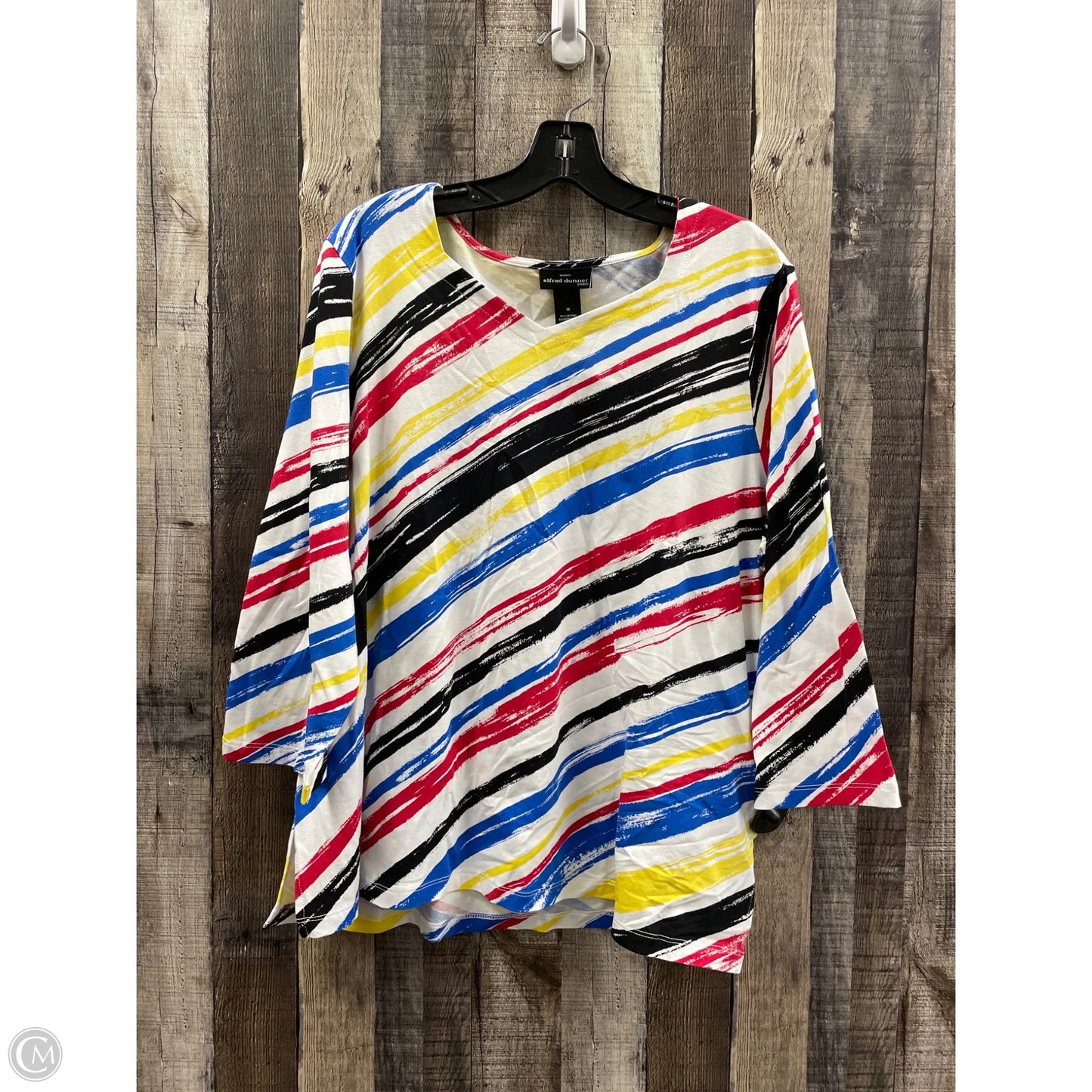 Top Long Sleeve By Alfred Dunner In Multi-colored, Size: 1x