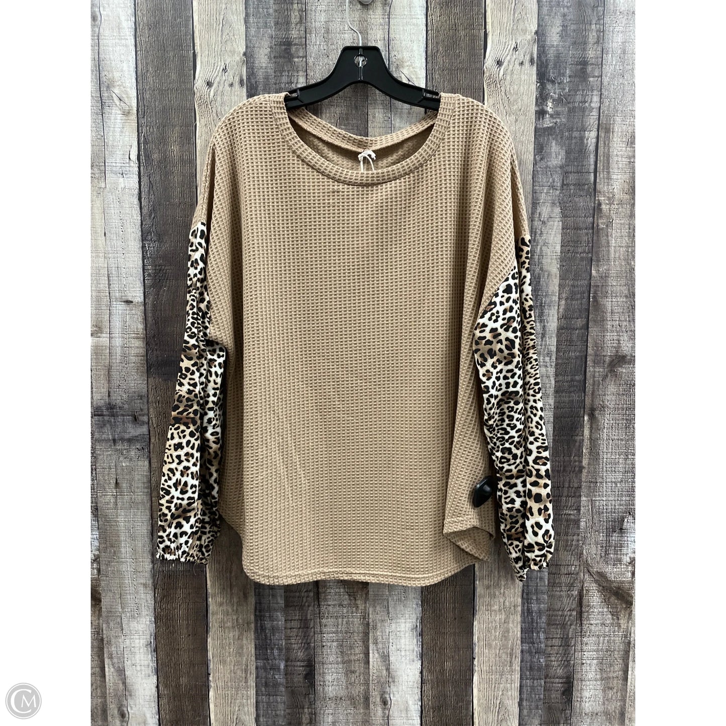 Top Long Sleeve By Cmf In Brown, Size: 1x