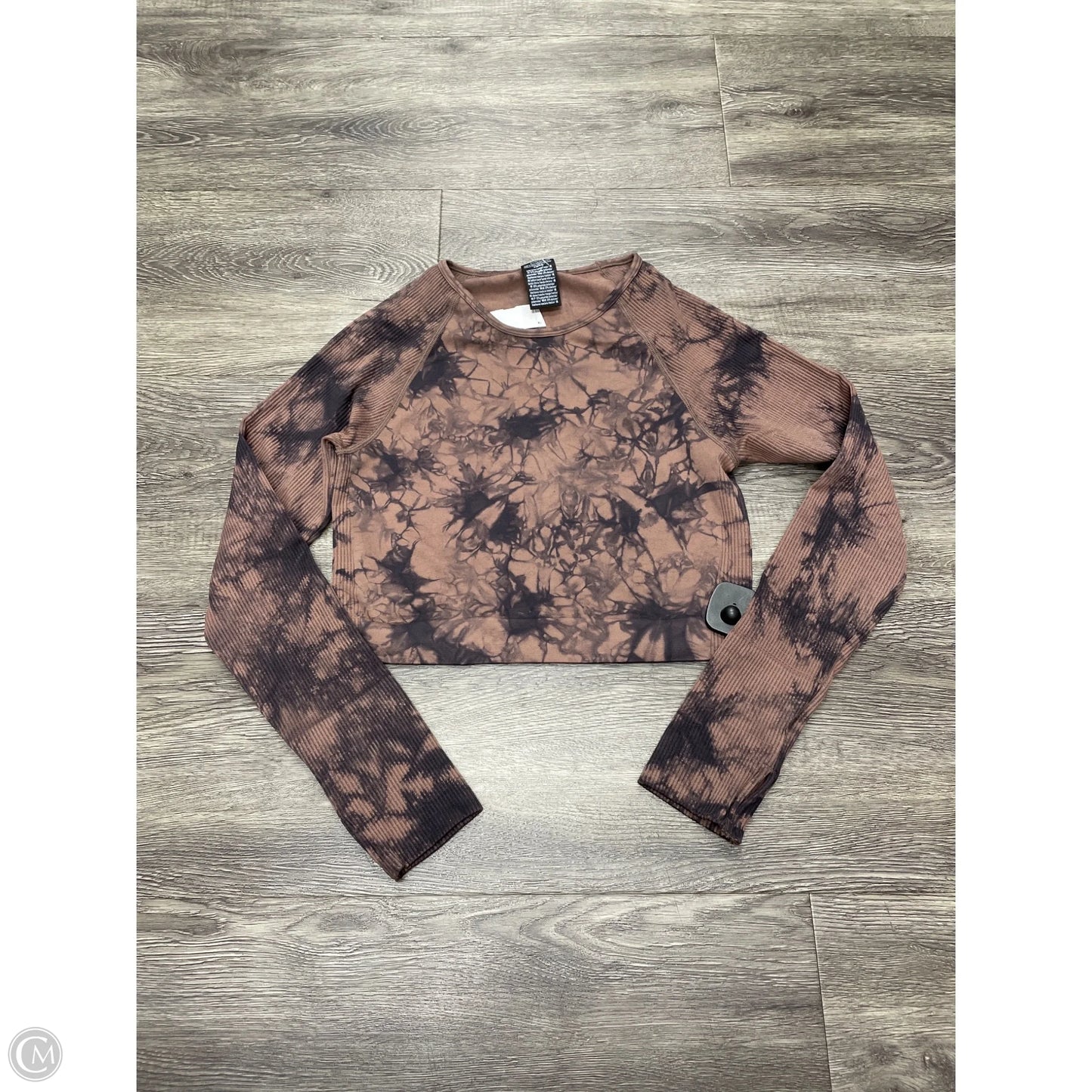 Athletic Top Long Sleeve Crewneck By Pink In Tie Dye Print, Size: M