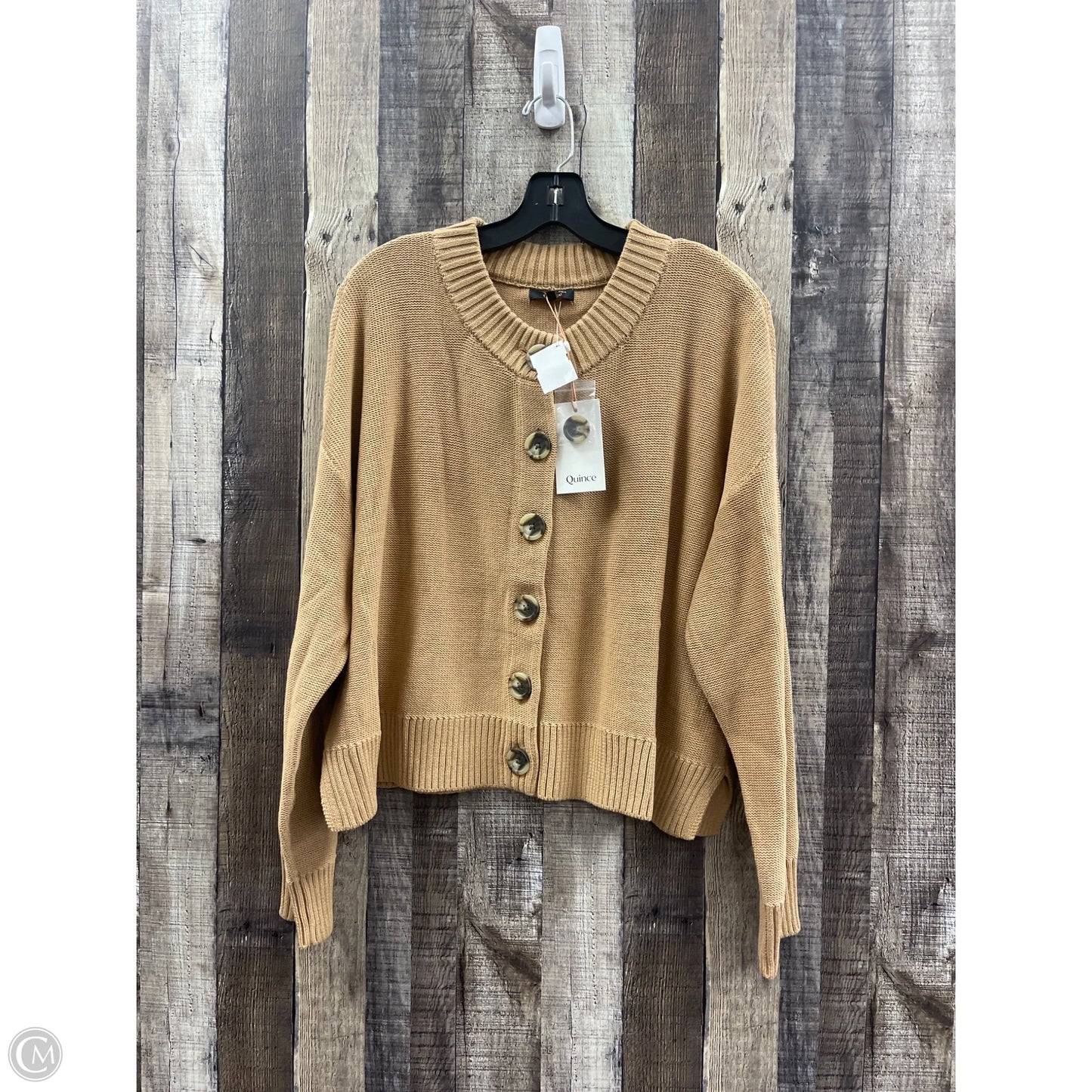 Sweater Cardigan By Cme In Tan, Size: L