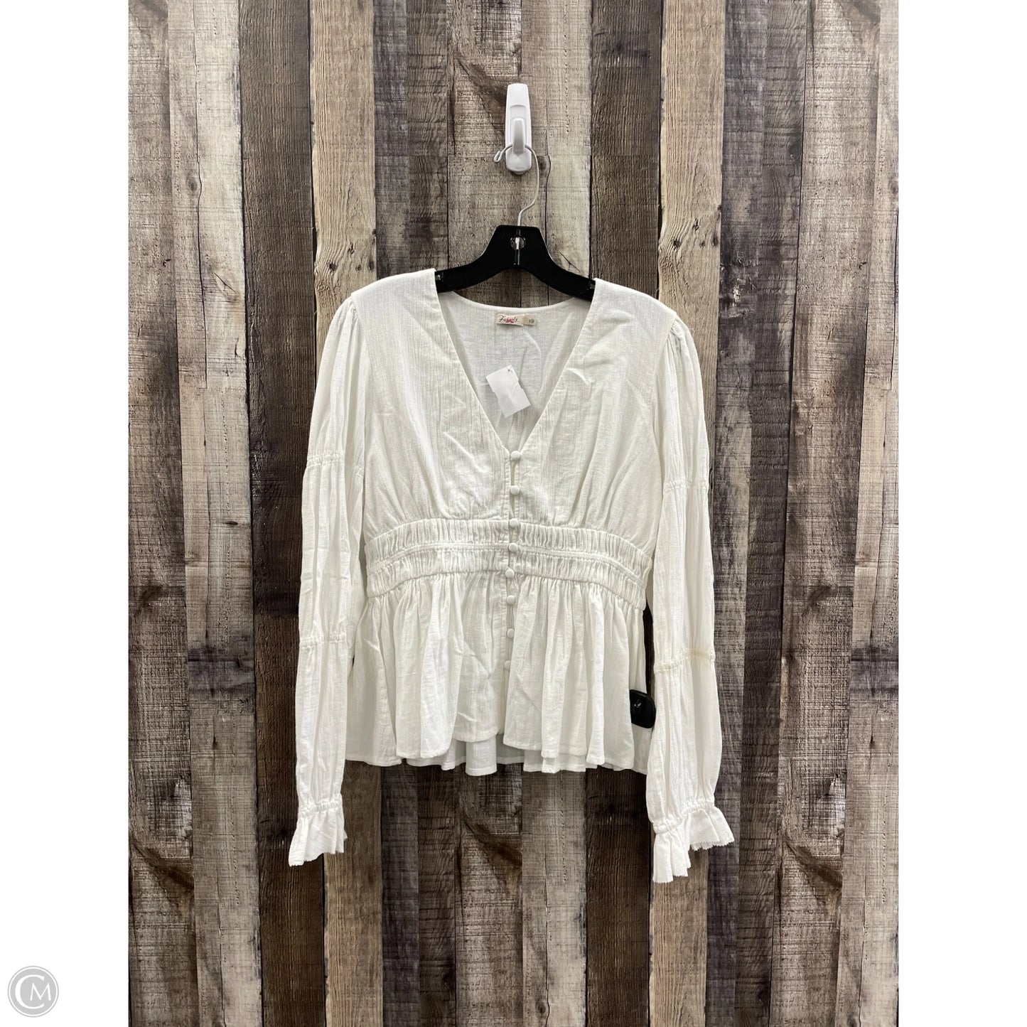 Top Long Sleeve By Faherty In White, Size: S