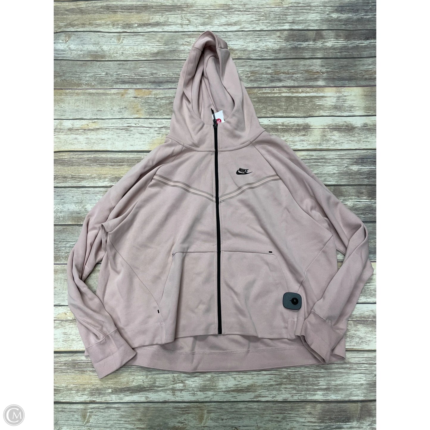 Athletic Jacket By Nike In Black & Pink, Size: 2x