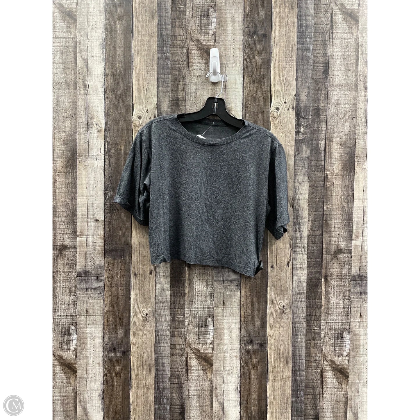 Athletic Top Short Sleeve By Lululemon In Grey, Size: S