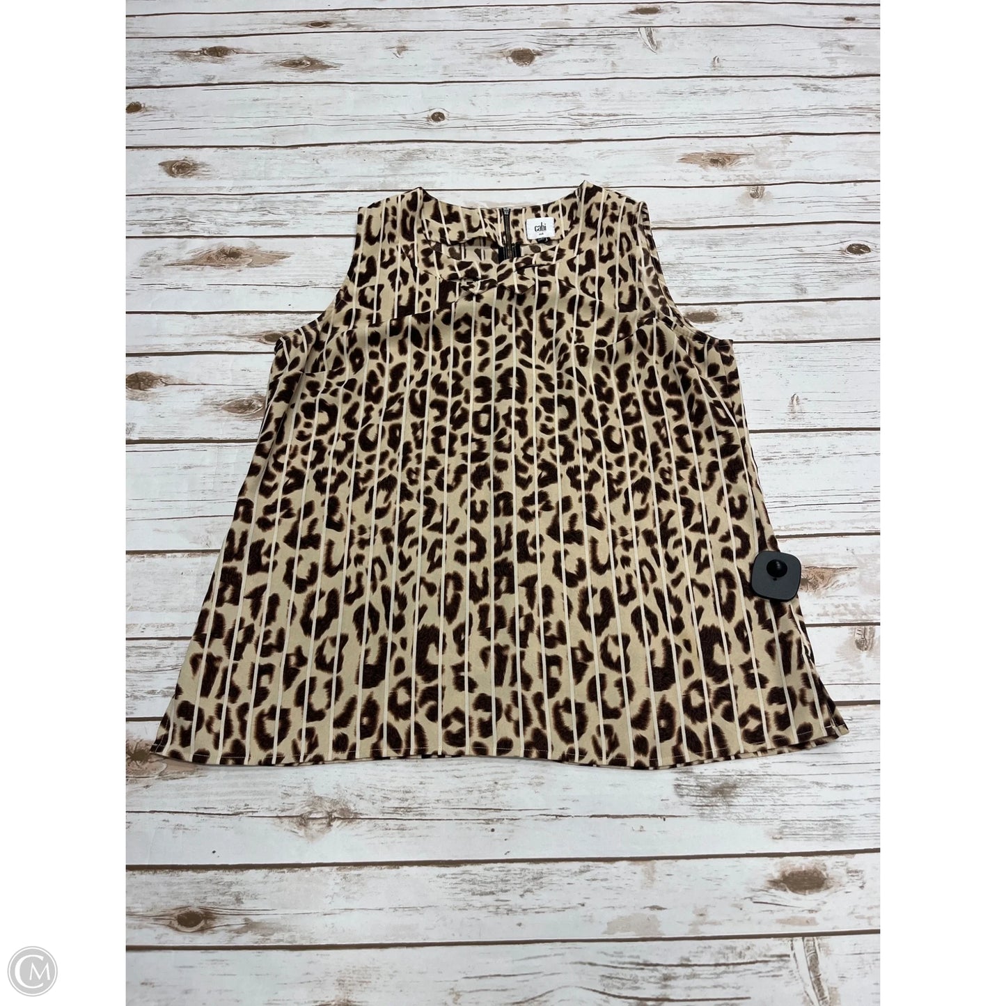 Top Sleeveless By Cabi In Animal Print, Size: M