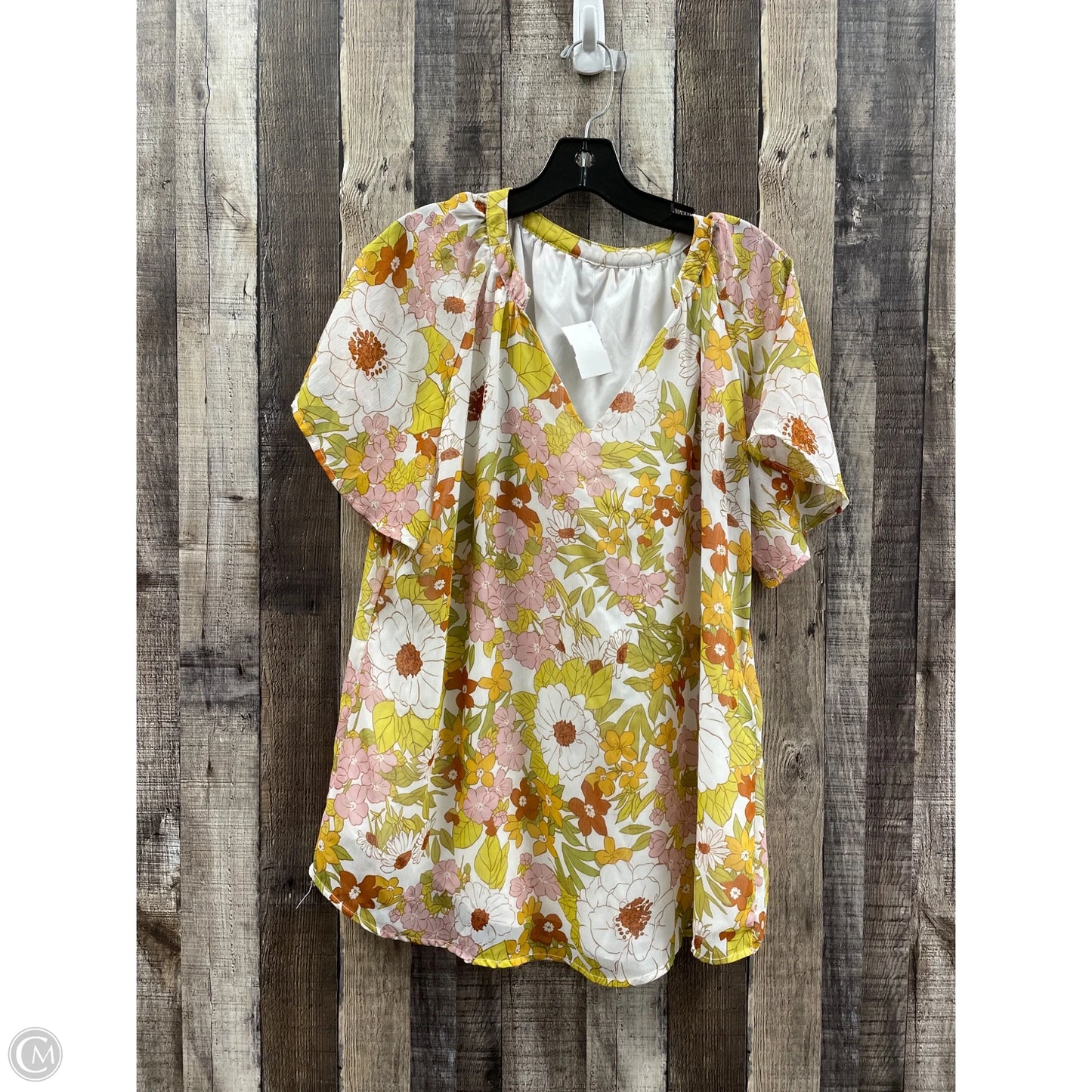 Top Short Sleeve By Cmf In Floral Print, Size: Xl