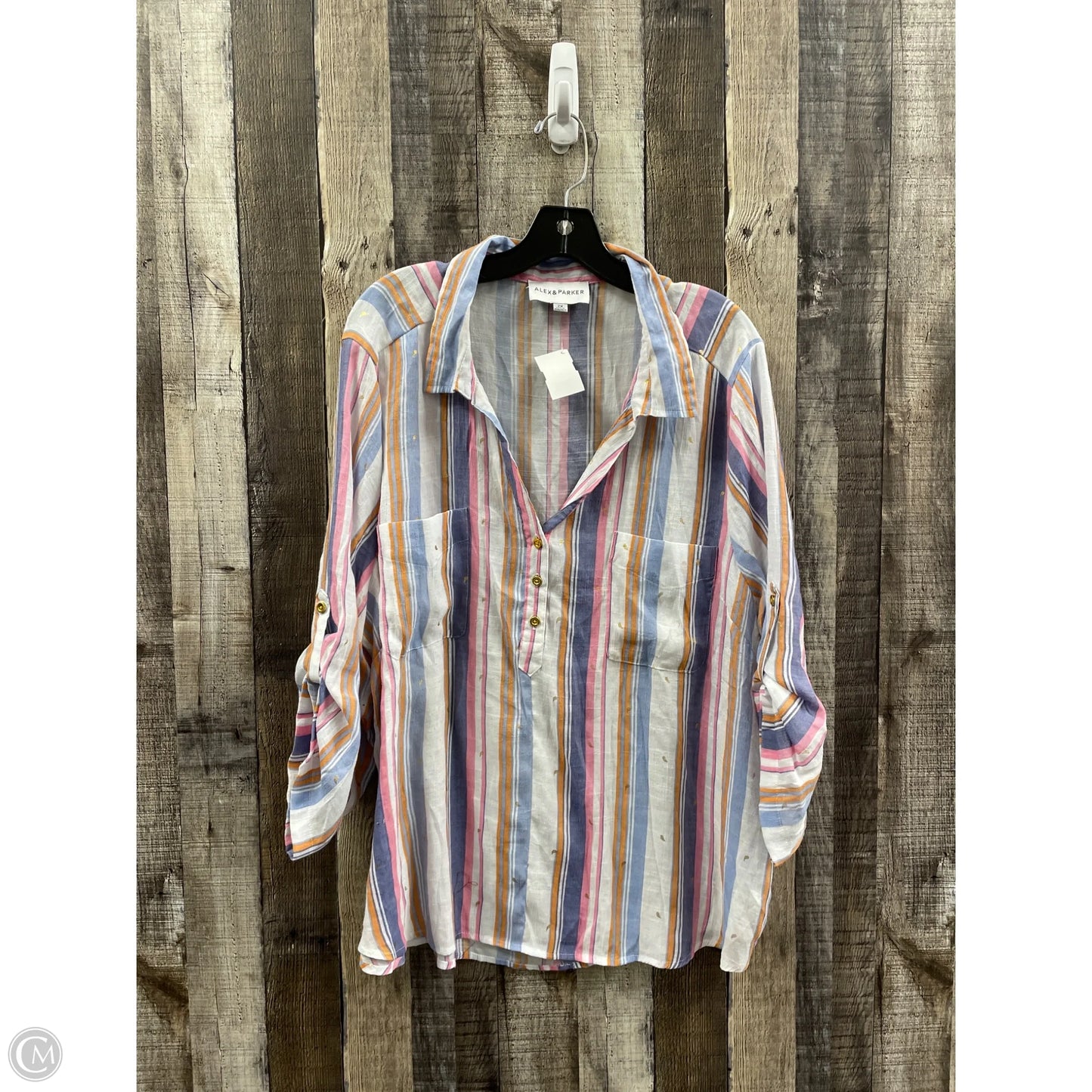 Top Long Sleeve By Cme In Multi-colored, Size: 2x