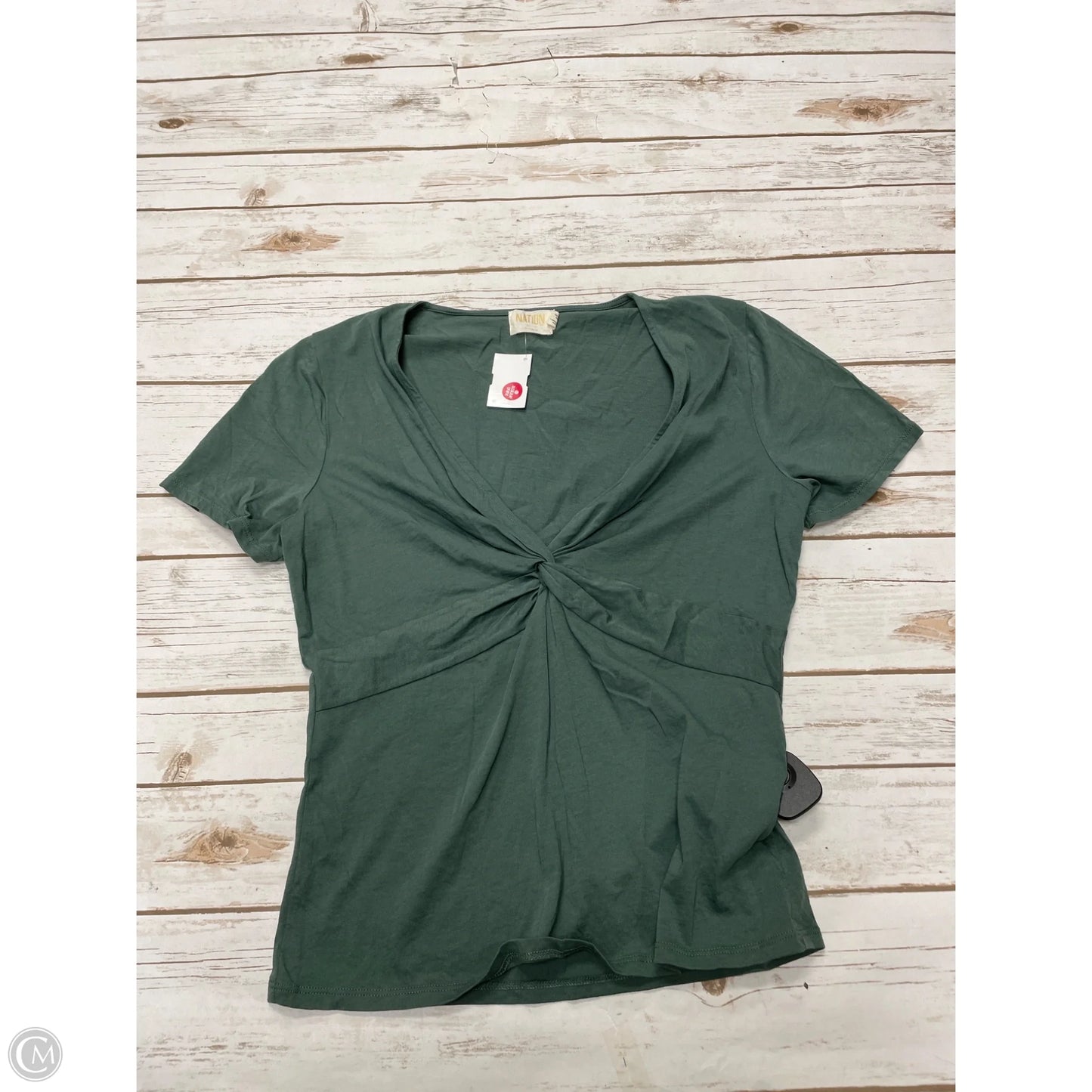 Top Short Sleeve By Nation In Green, Size: M