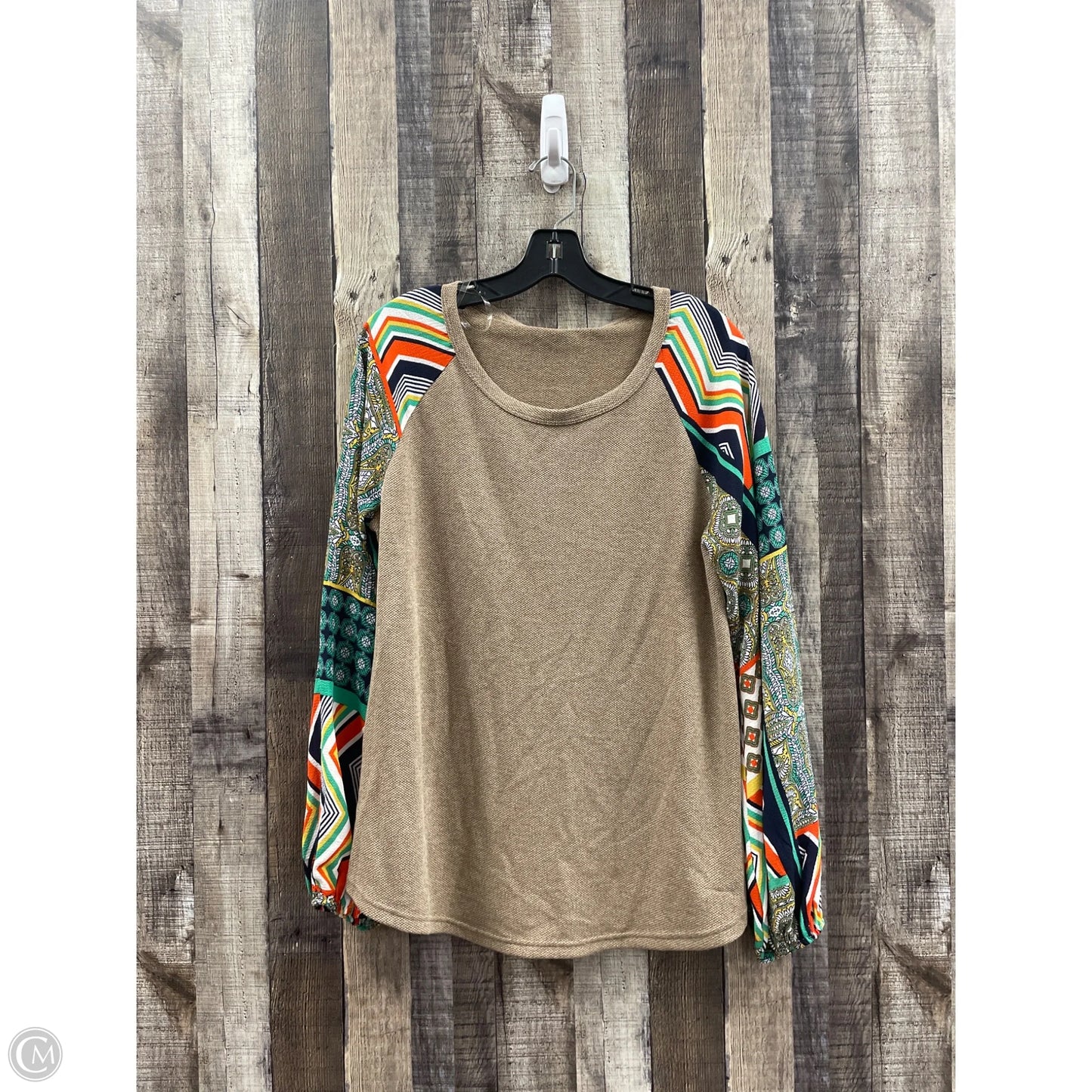 Top Long Sleeve By La Miel In Brown, Size: L