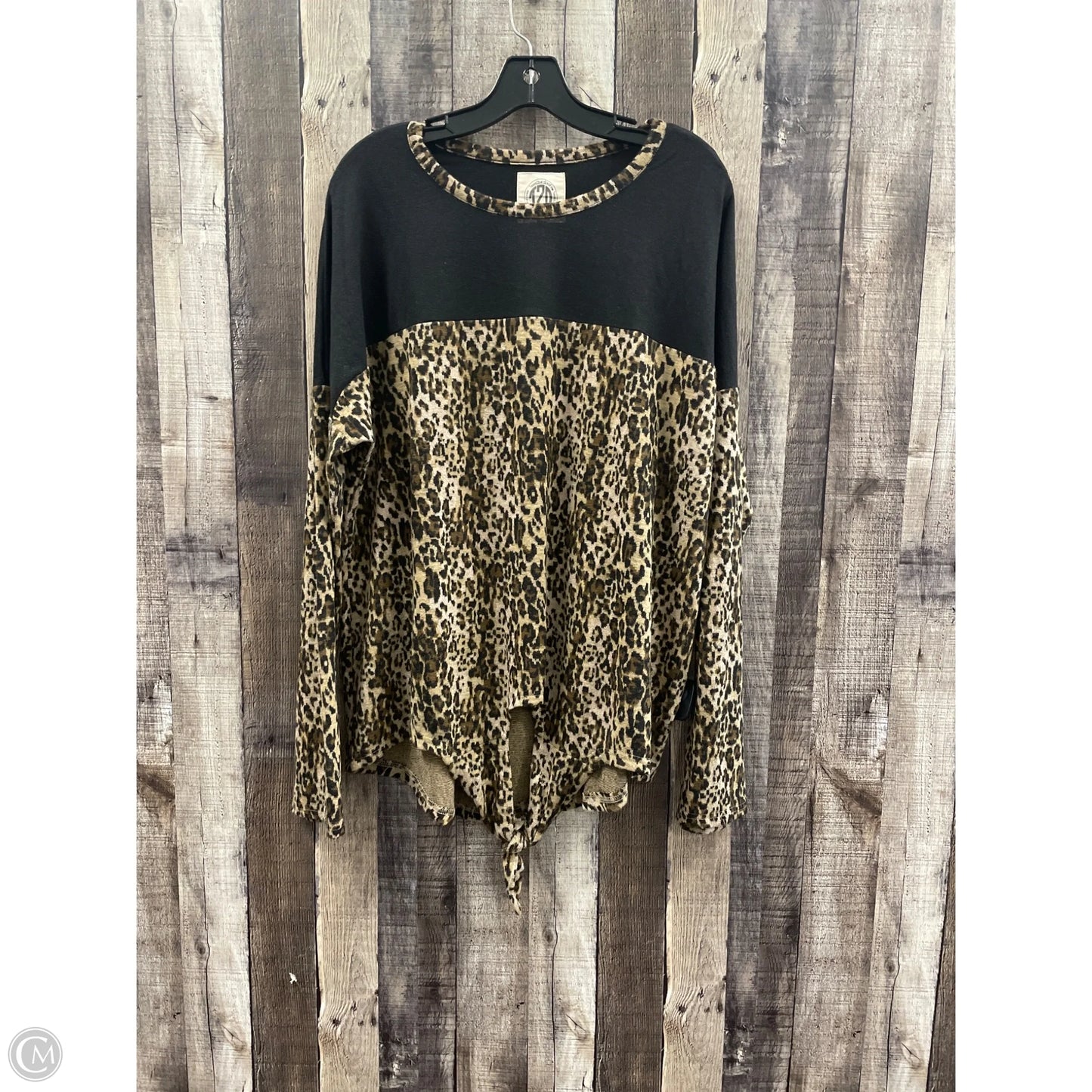 Top Long Sleeve By Cme In Animal Print, Size: Xl