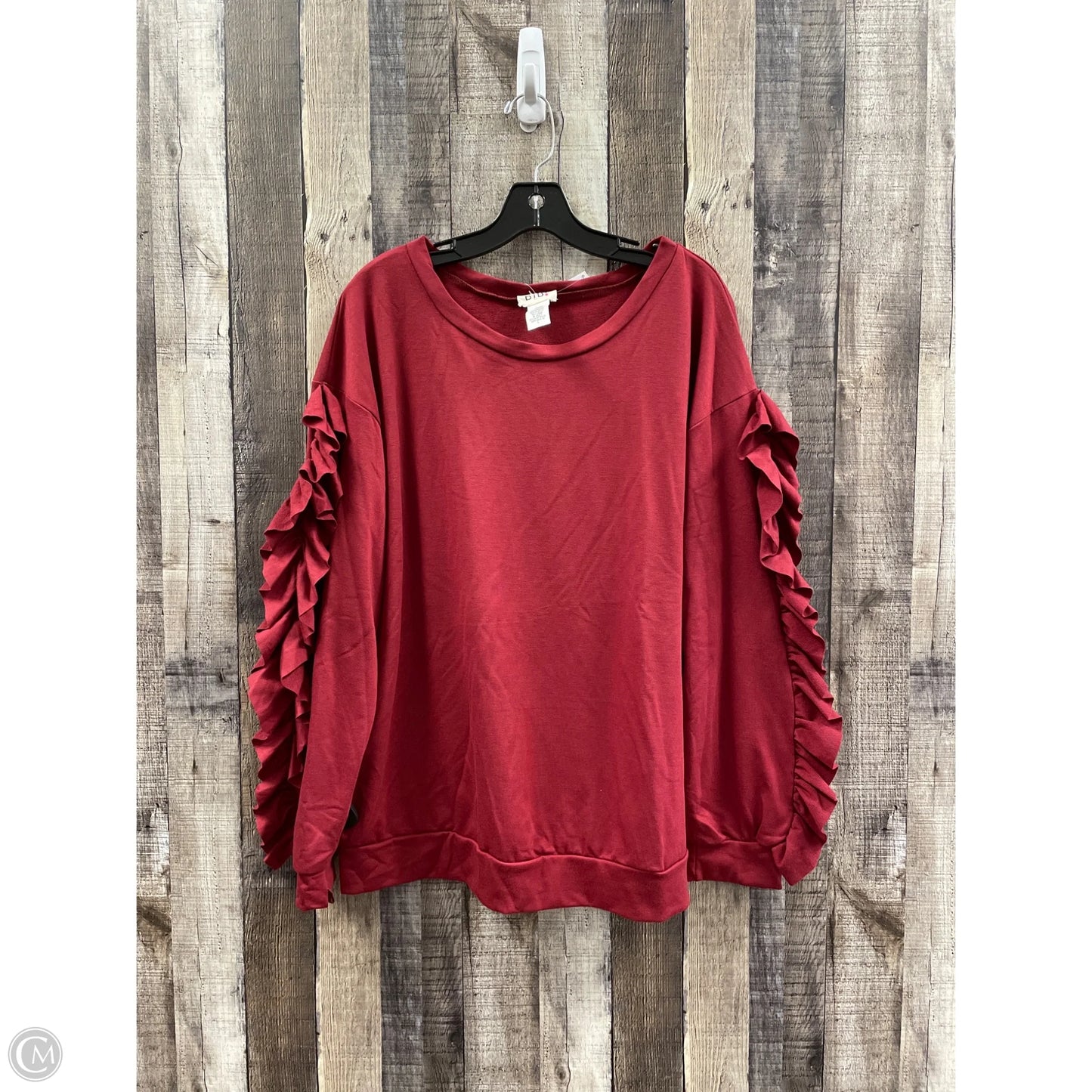 Top Long Sleeve By Bibi In Red, Size: L