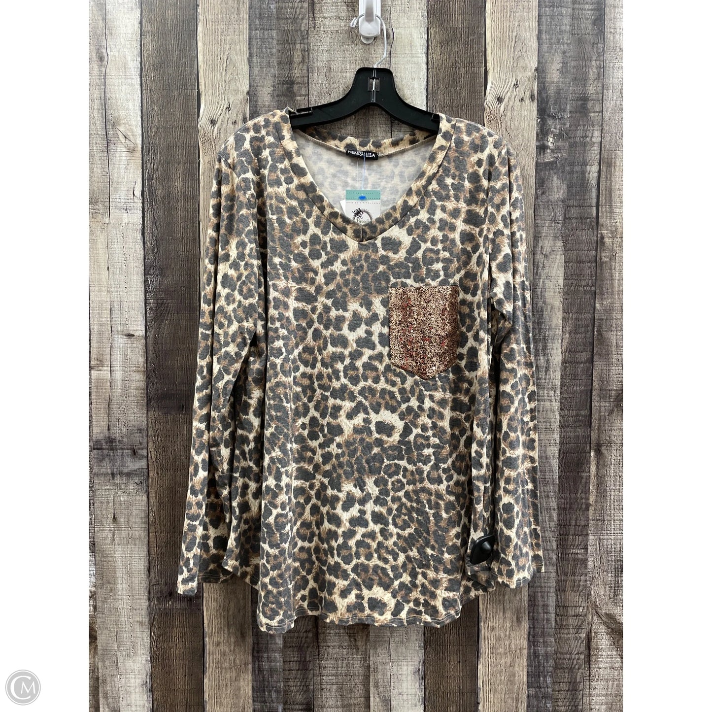 Top Long Sleeve By Heimish Usa In Animal Print, Size: Xl