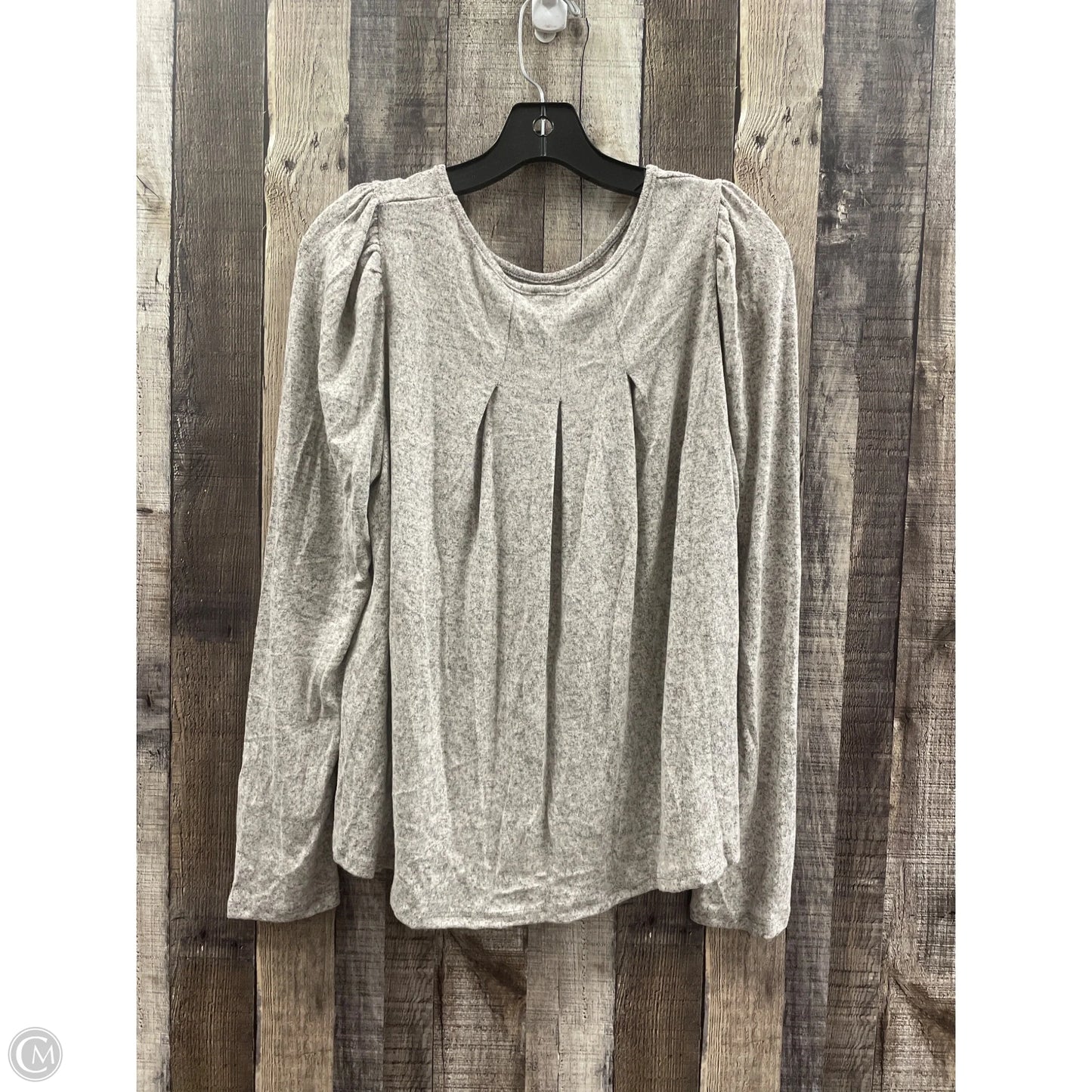 Top Long Sleeve By White Birch In Grey, Size: L