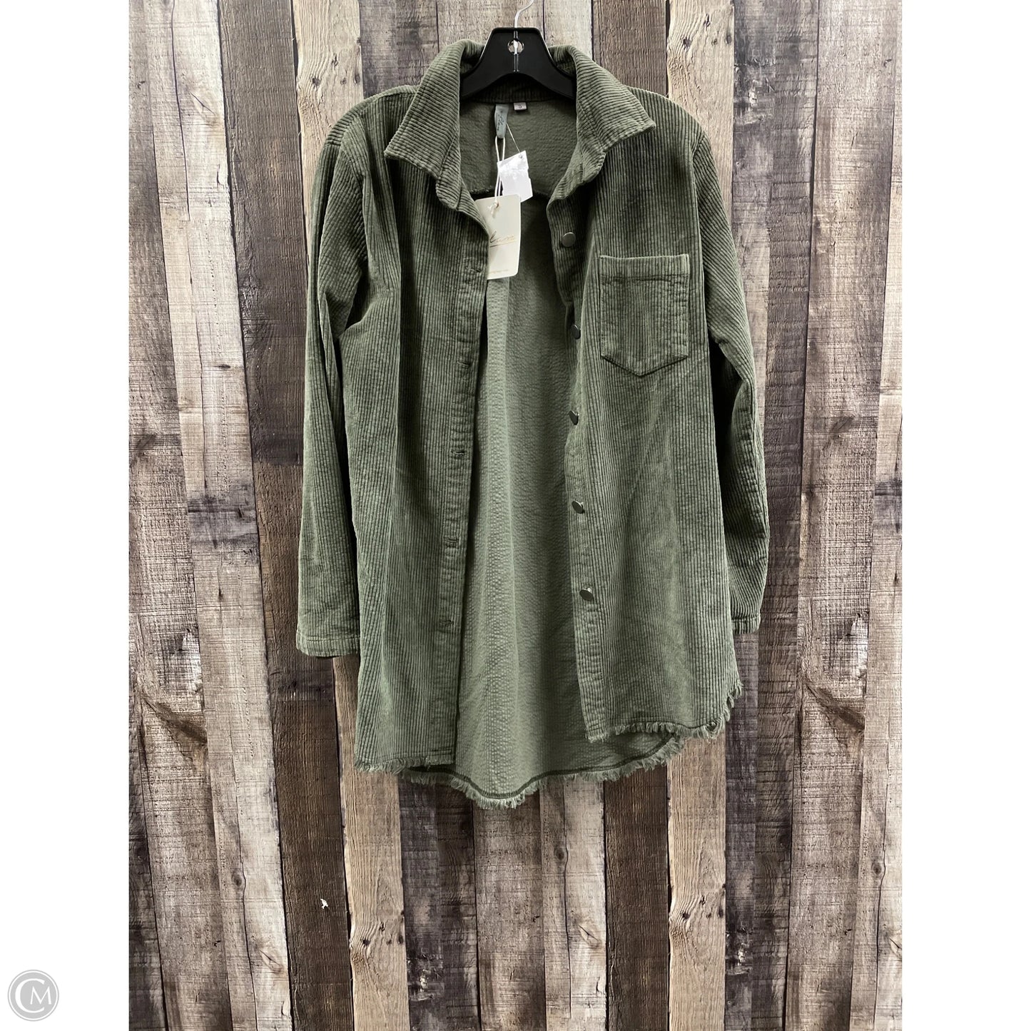 Jacket Shirt By Elan In Green, Size: S