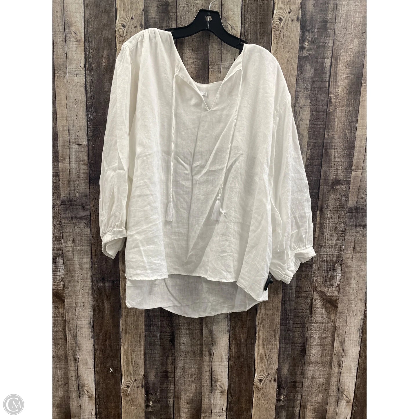 Top 3/4 Sleeve By Chicos In White, Size: Xxl