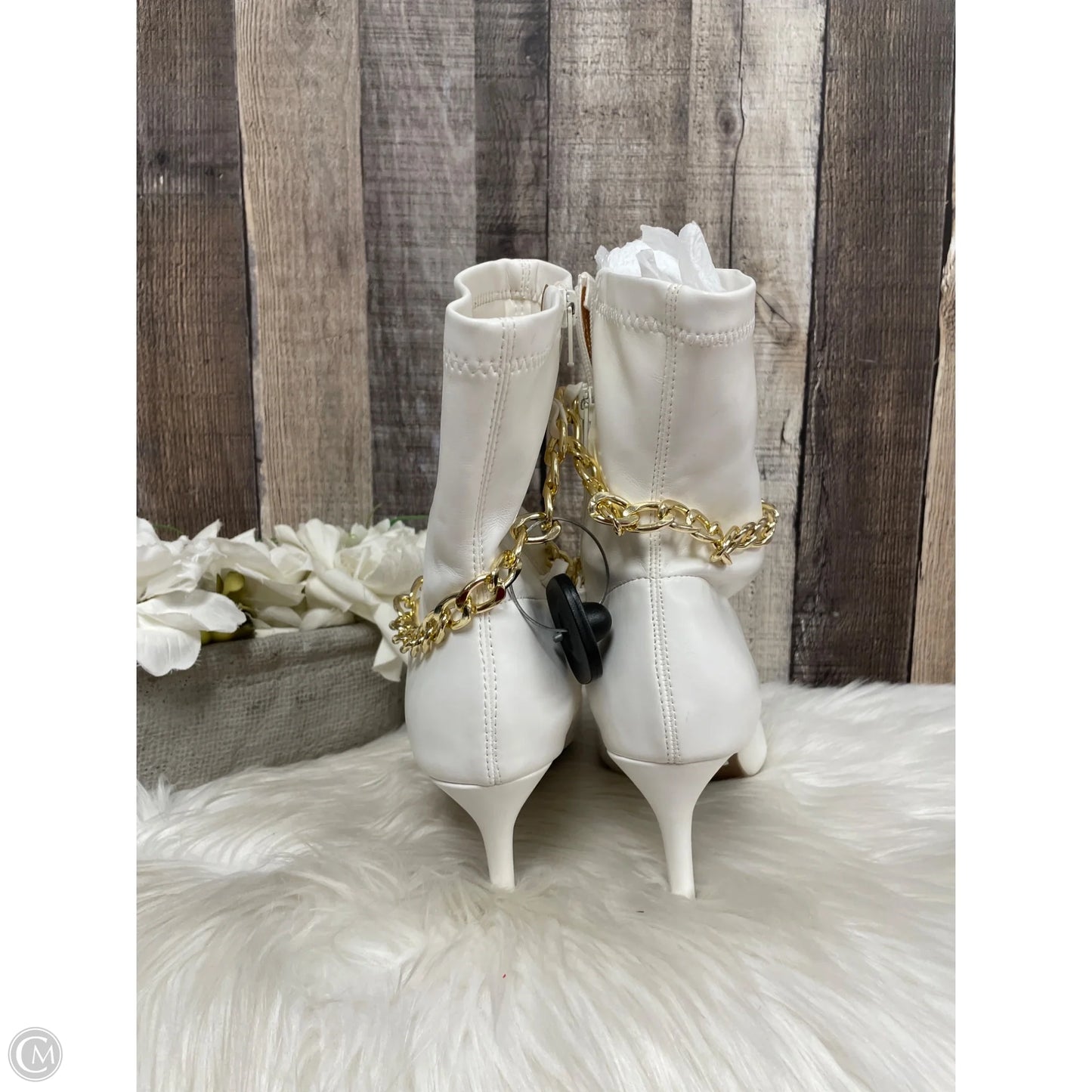 Boots Ankle Heels By Rouge In White, Size: 10