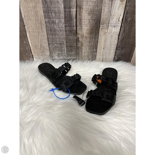 Sandals Luxury Designer By Gucci In Black, Size:4