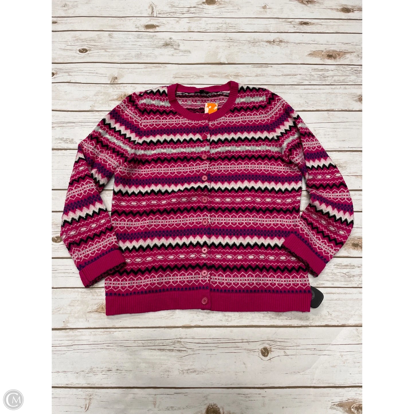 Sweater Cardigan By Talbots In Pink, Size: M