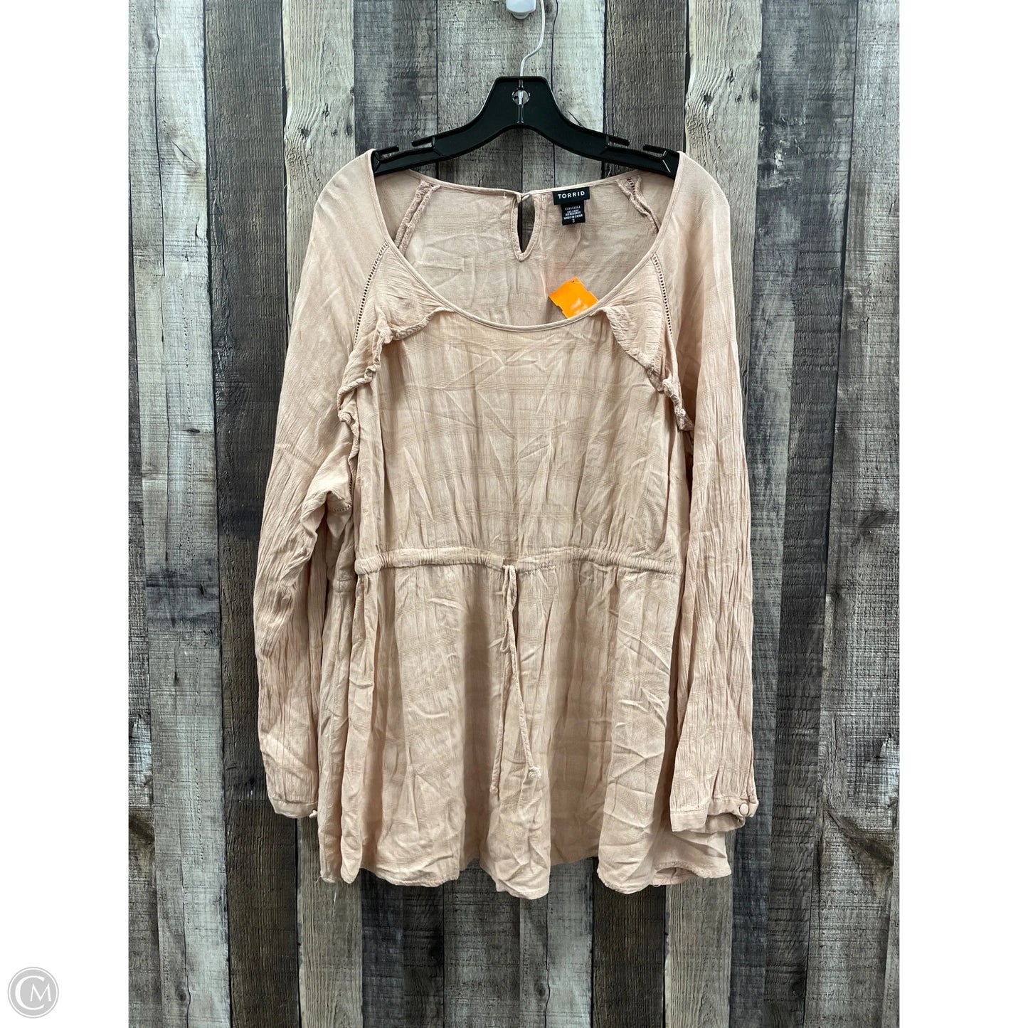 Top Long Sleeve By Torrid In Peach, Size: 3x