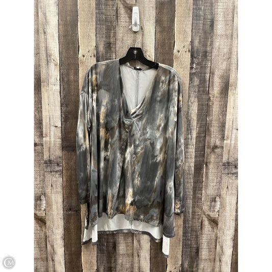 Top Long Sleeve By White Birch In Grey, Size: L