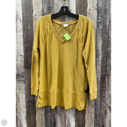 Top Long Sleeve By Peyton Jensen In Yellow, Size: M
