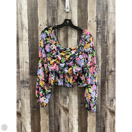 Top Long Sleeve By Pink Lily In Floral Print, Size: M