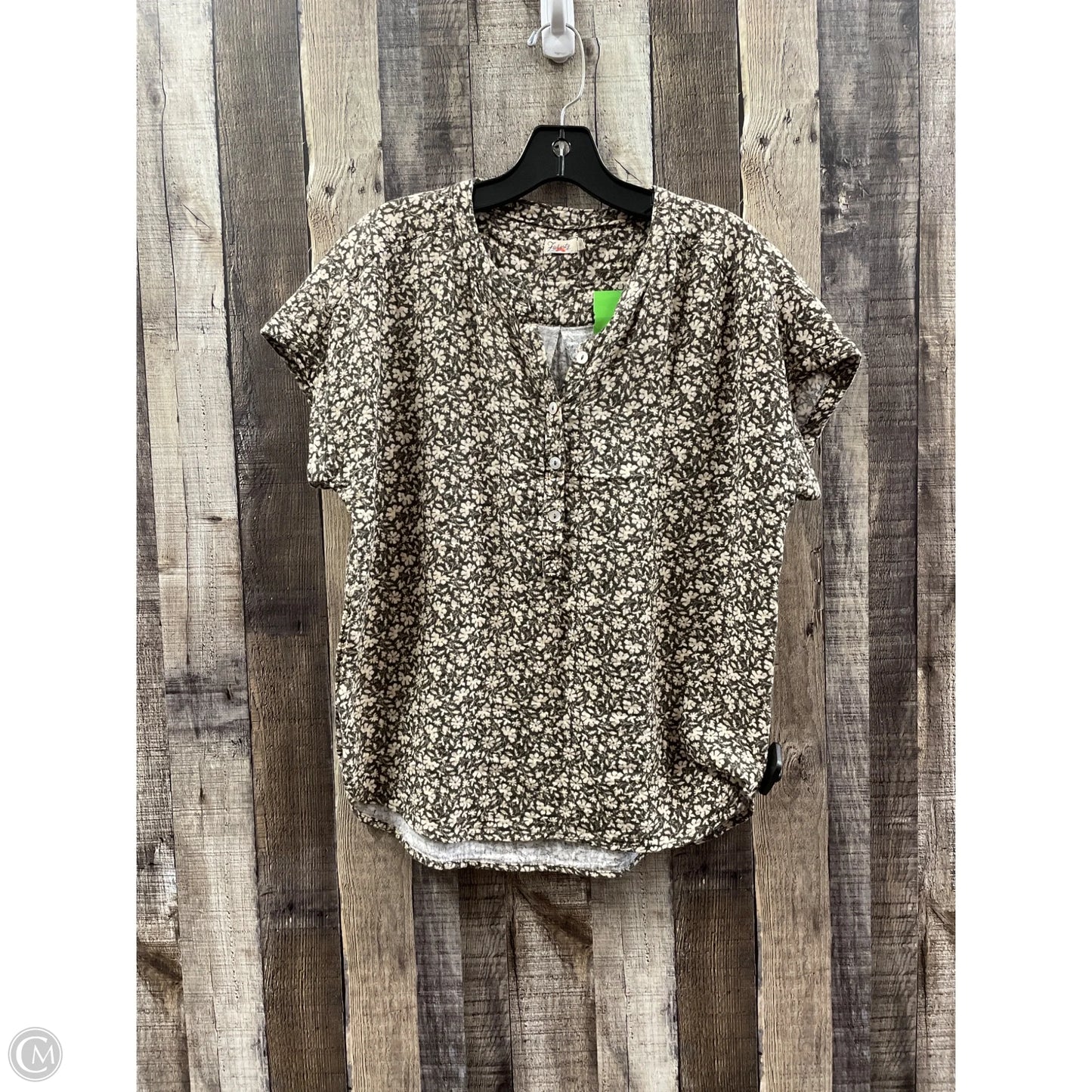 Top Short Sleeve By Faherty In Green & Tan, Size: S