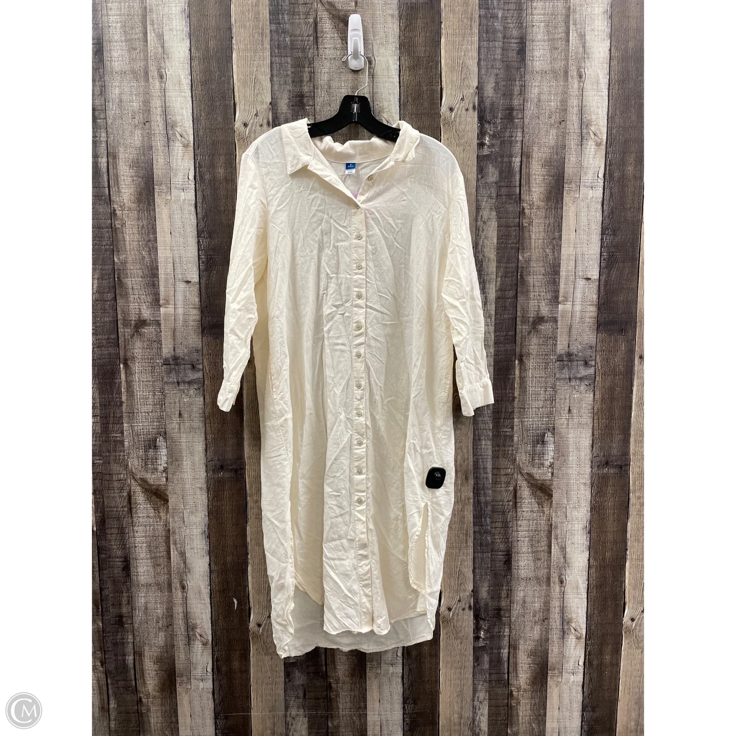 Dress Casual Midi By Old Navy In Cream, Size: Lp