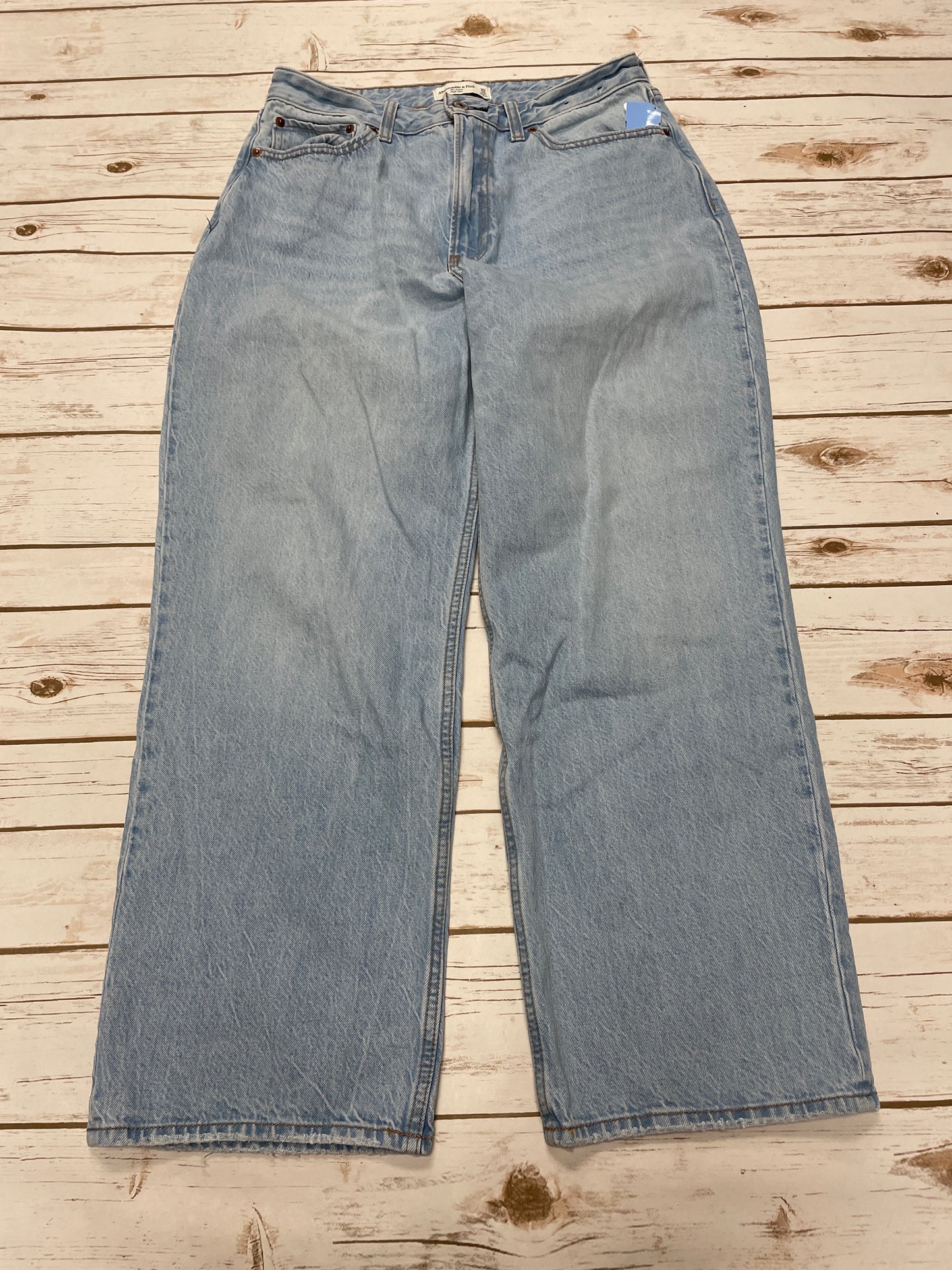 Jeans Straight By Abercrombie And Fitch In Blue Denim, Size: 10