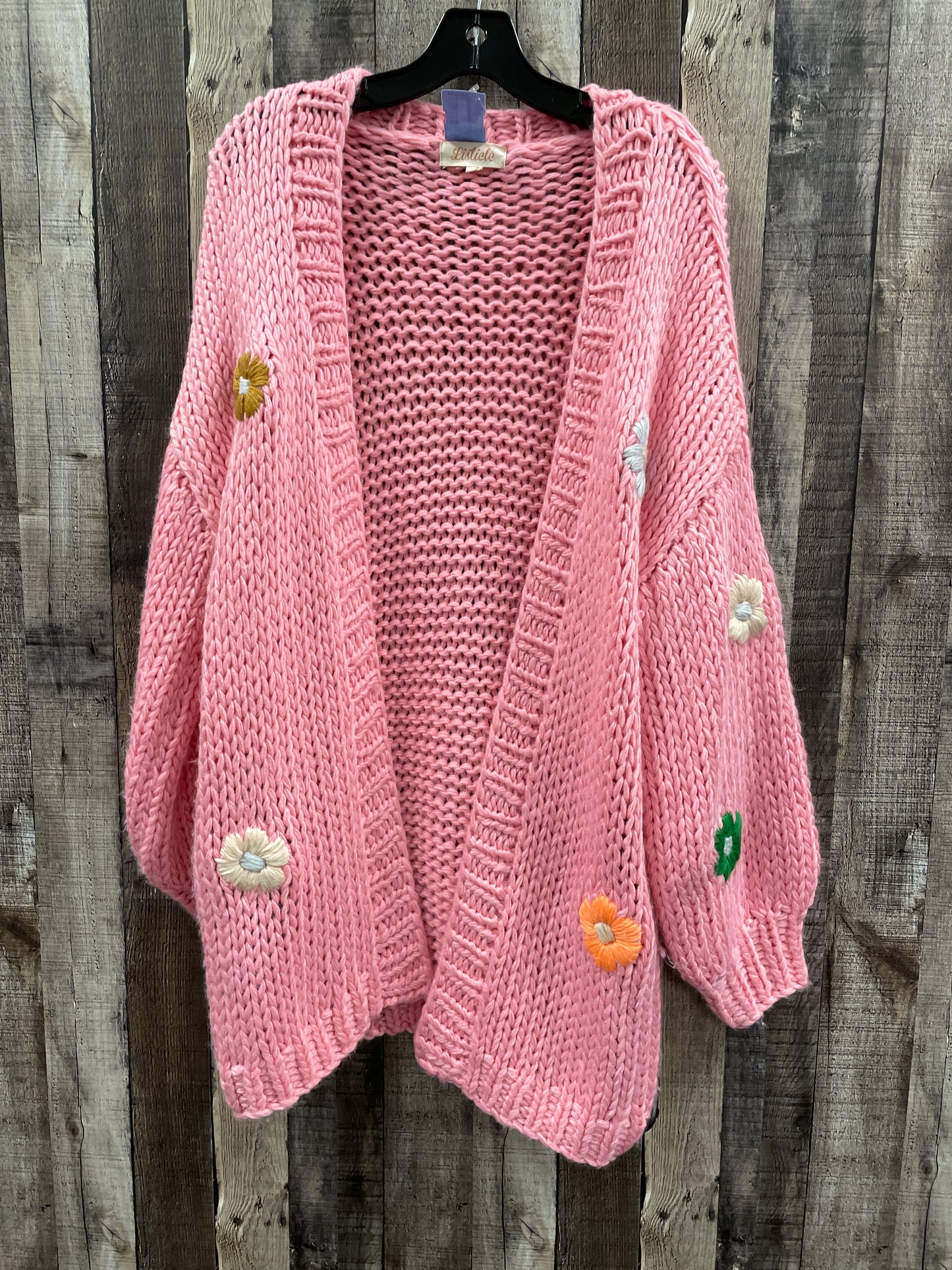 Sweater Cardigan By Listicle In Pink, Size: L