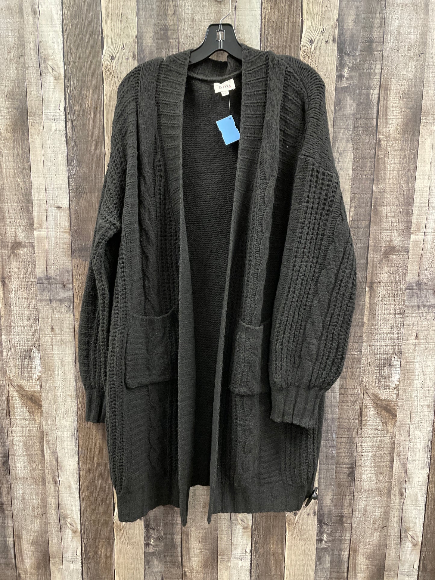 Sweater Cardigan By Bibi In Black, Size: Xl