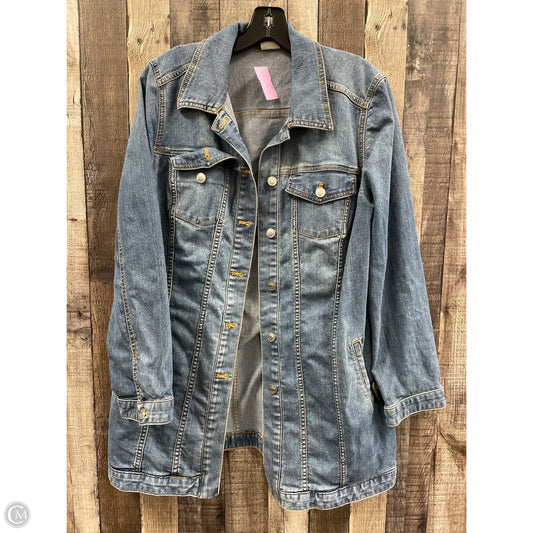 Jacket Denim By Chicos In Blue Denim, Size: L