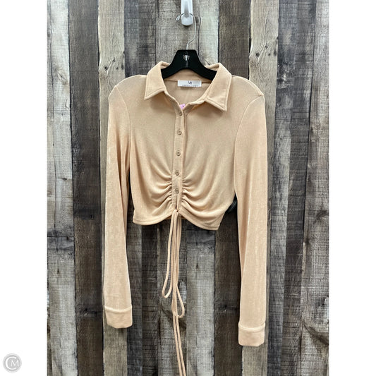 Top Long Sleeve By Cme In Beige, Size: S